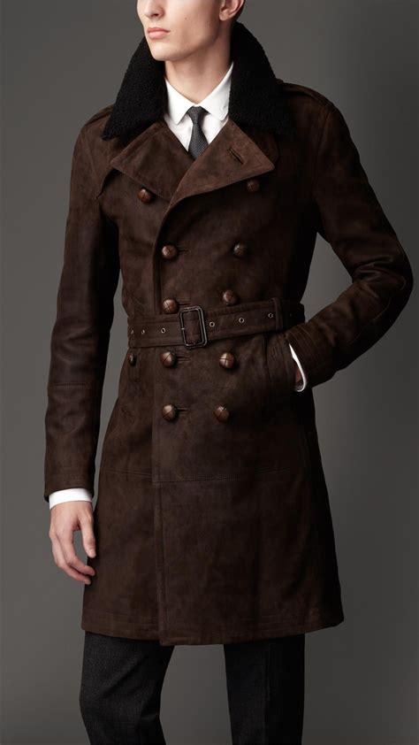 burberry suede trench coat mens|burberry cashmere trench coat men's.